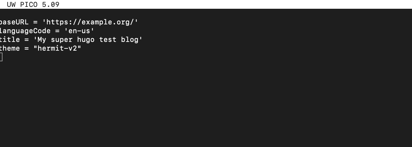 hugo site created